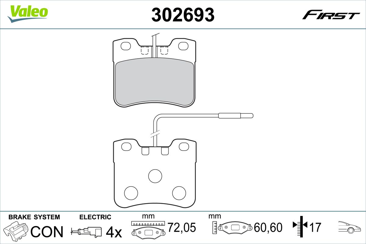 VALEO Fékbetét, mind 302693_VALEO